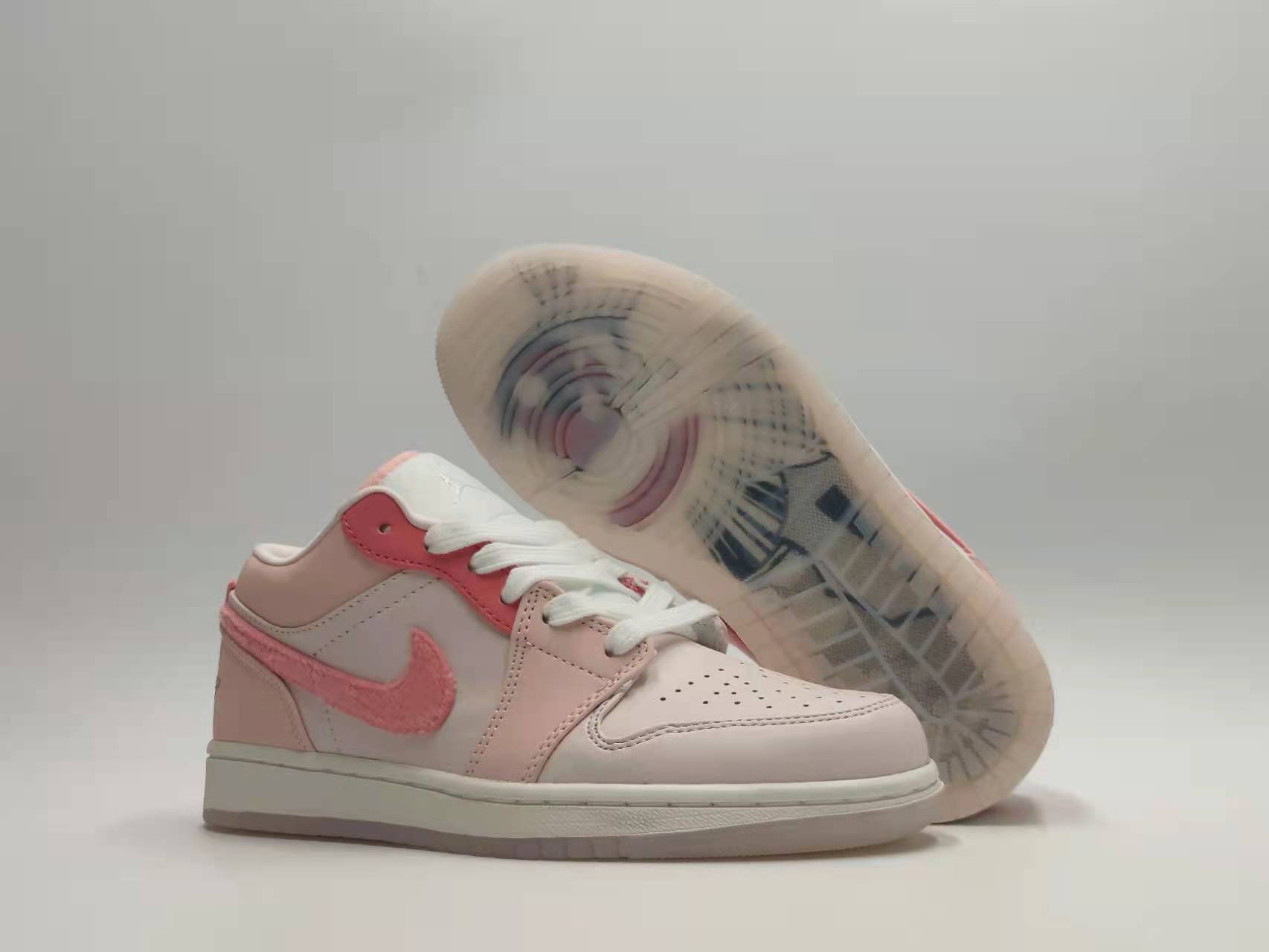 Women's Running Weapon Air Jordan 1 Pink Shoes 0137